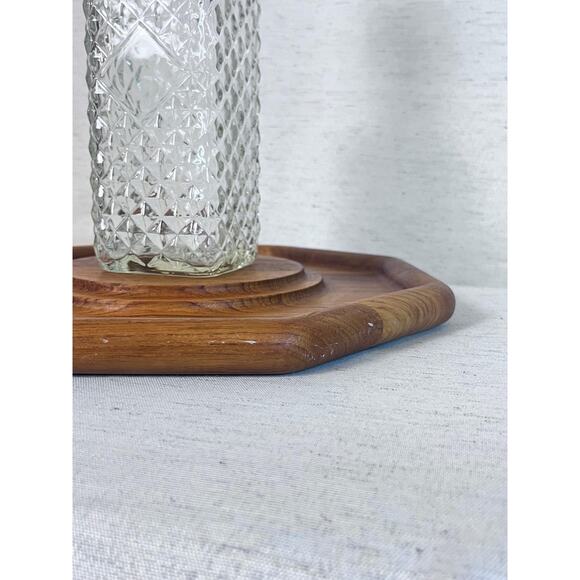 Vintage Cut Glass Liquor Decanter | Diamond Clear Glass Bottle | Barware Decor - Picture 4 of 7